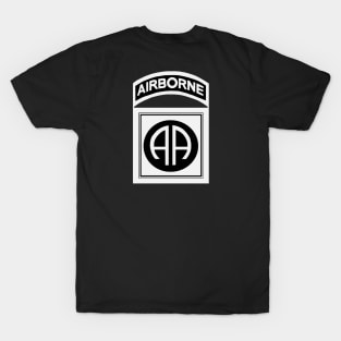 82nd Airborne with White Letters and Border T-Shirt